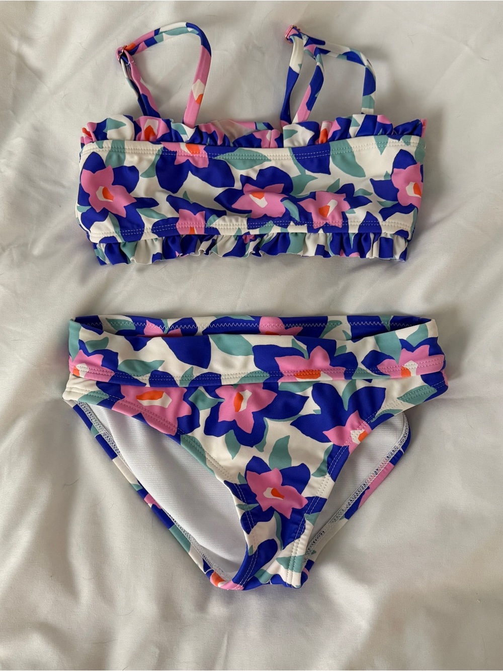 Girls Raisins floral two piece swim suit